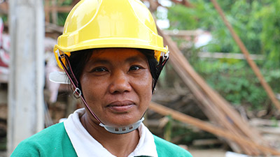 Woman in Philippines with Hard Hat