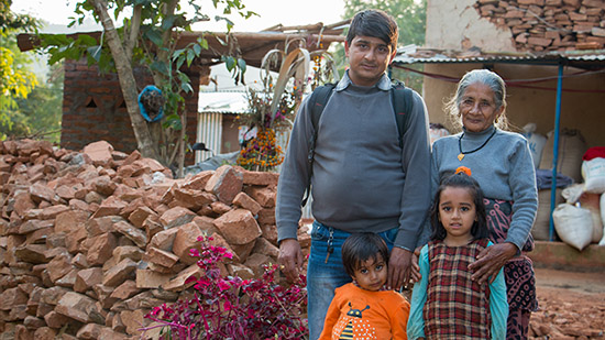 Rajan with his family in Nepal